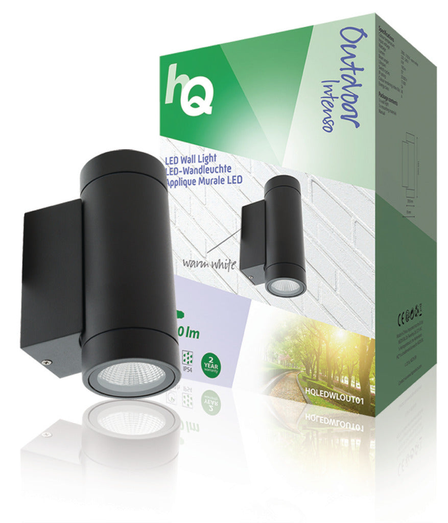 Hq ledwlout01 led outdoor wall lamp 6 w 190 lm black