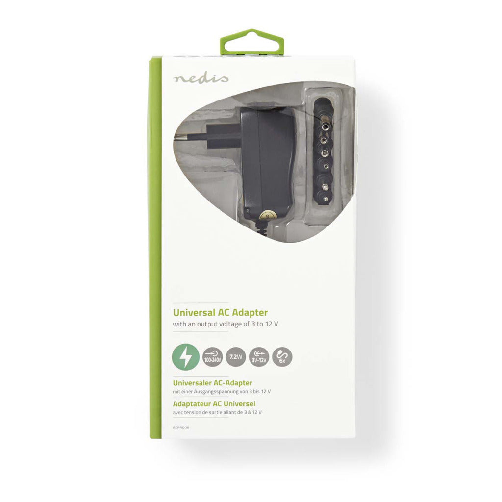 NEDIS ACPA006 Universal AC-VoedingsAdapter 3 4,5 6 7,5 9 12 V DC 0,6 a