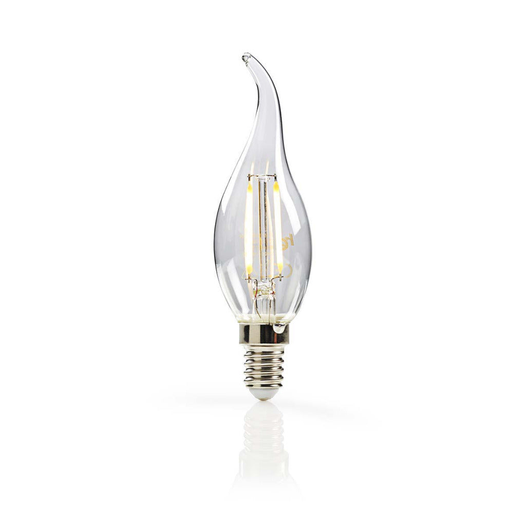 NEDIS LEDBFE14 CANFT1 Lámpara de brillo LED retro E14 Vela con punto curvado 2.5 W 250 lm