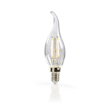 NEDIS LEDBFE14 CANFT1 Lámpara de brillo LED retro E14 Vela con punto curvado 2.5 W 250 lm