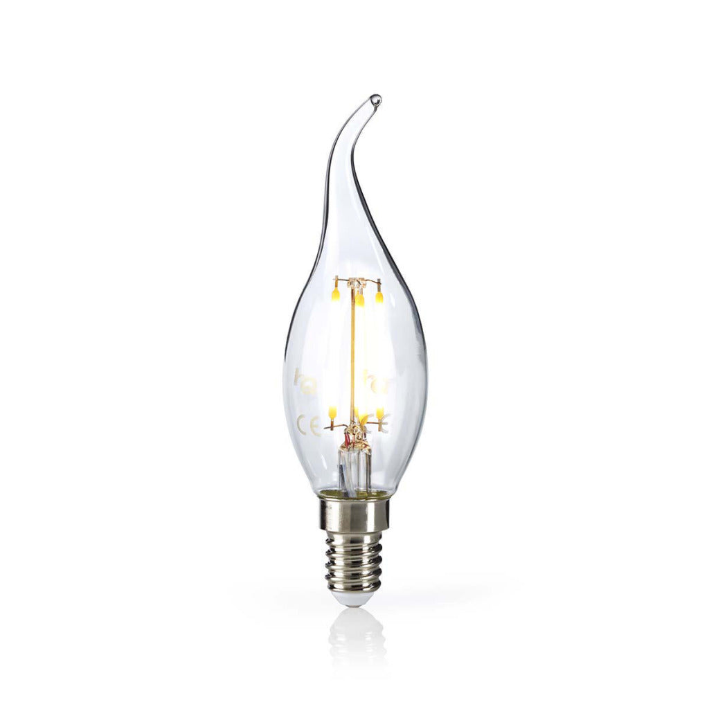 Nedis ledbfe14canft2 retro led filament bulb e14 candle with curved tip 4.8 w 470 lm