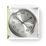 Nedis CLWA010MT30SR Round wall clock Diameter 30 cm stainless steel