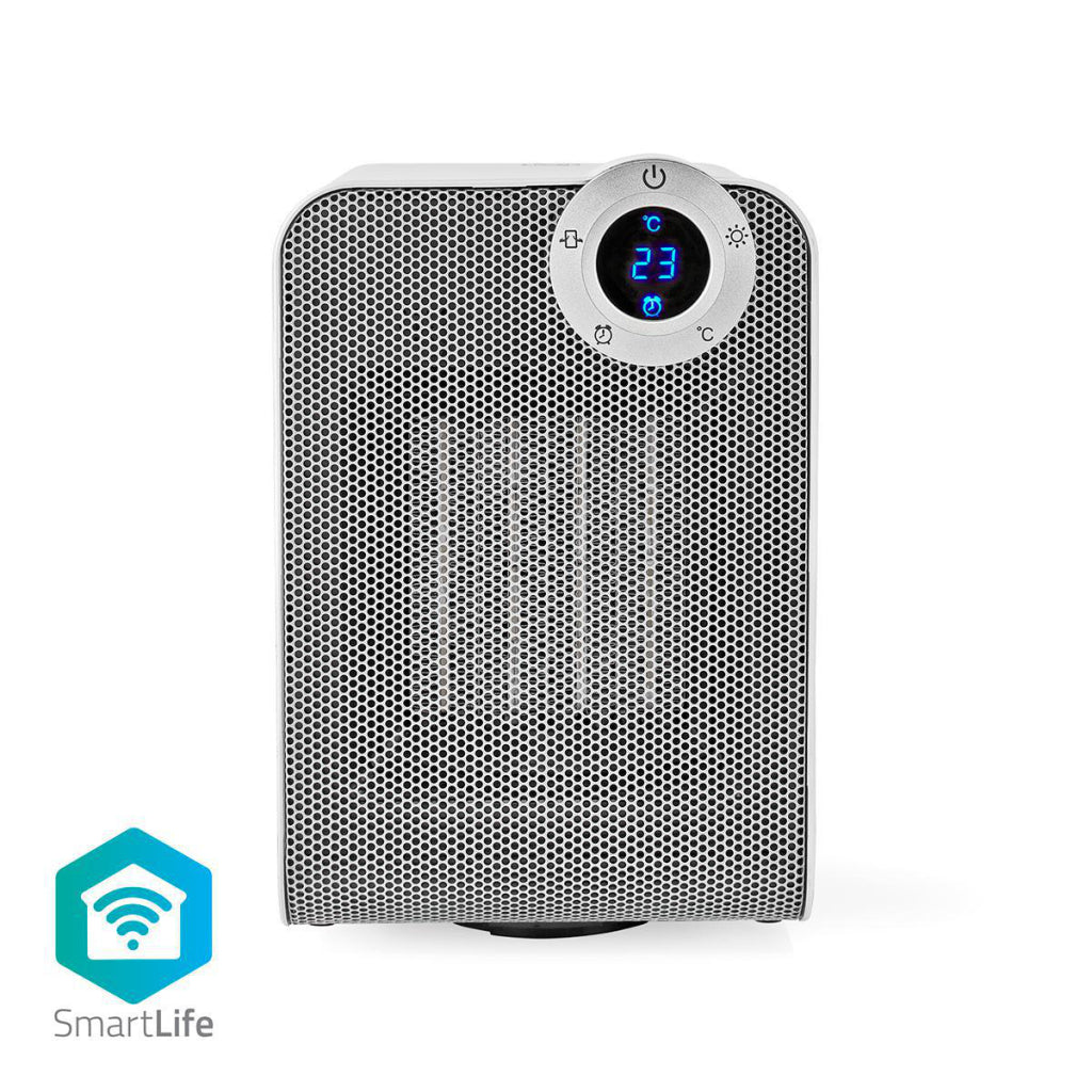Nedis wififnh20cwt smart fan heating with Wi-Fi Compact thermostat oscillation 1800 W white