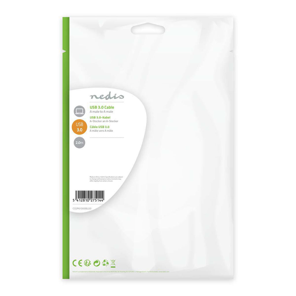 NDIS CCGP61000Bu20 USB 3.0 Kabel e Mann - eng männlech 2.0 m Blo