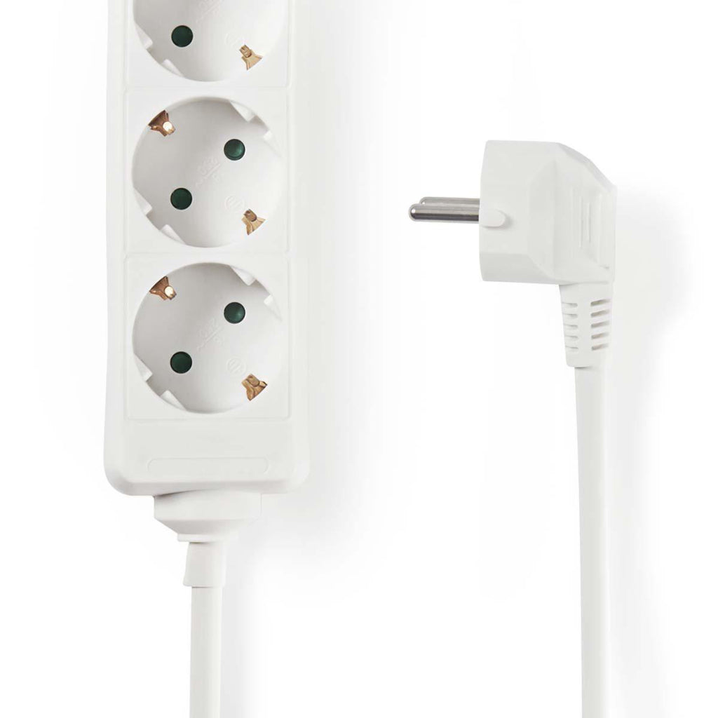 Nedis exso315f1wt socket outlet with protective contact, 3-way, 1.5 m, white