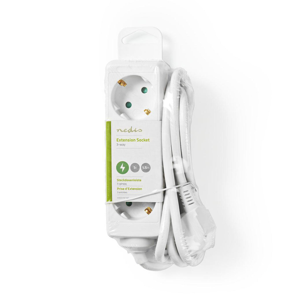 Nedis exso315f1wt Schook Boose Protective Contact 3-Way 1,5 m White