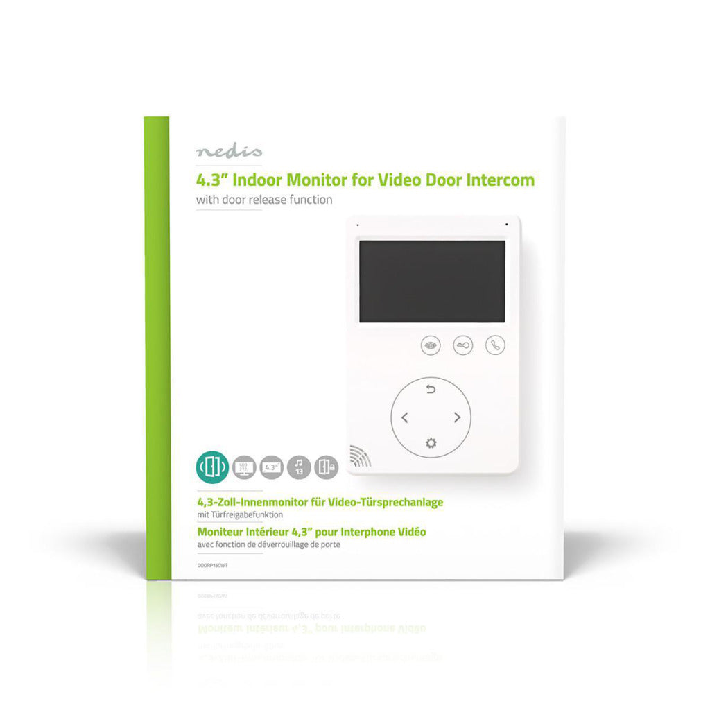 Nedis doorp15cwt door video monitor 4.3 unlock function white
