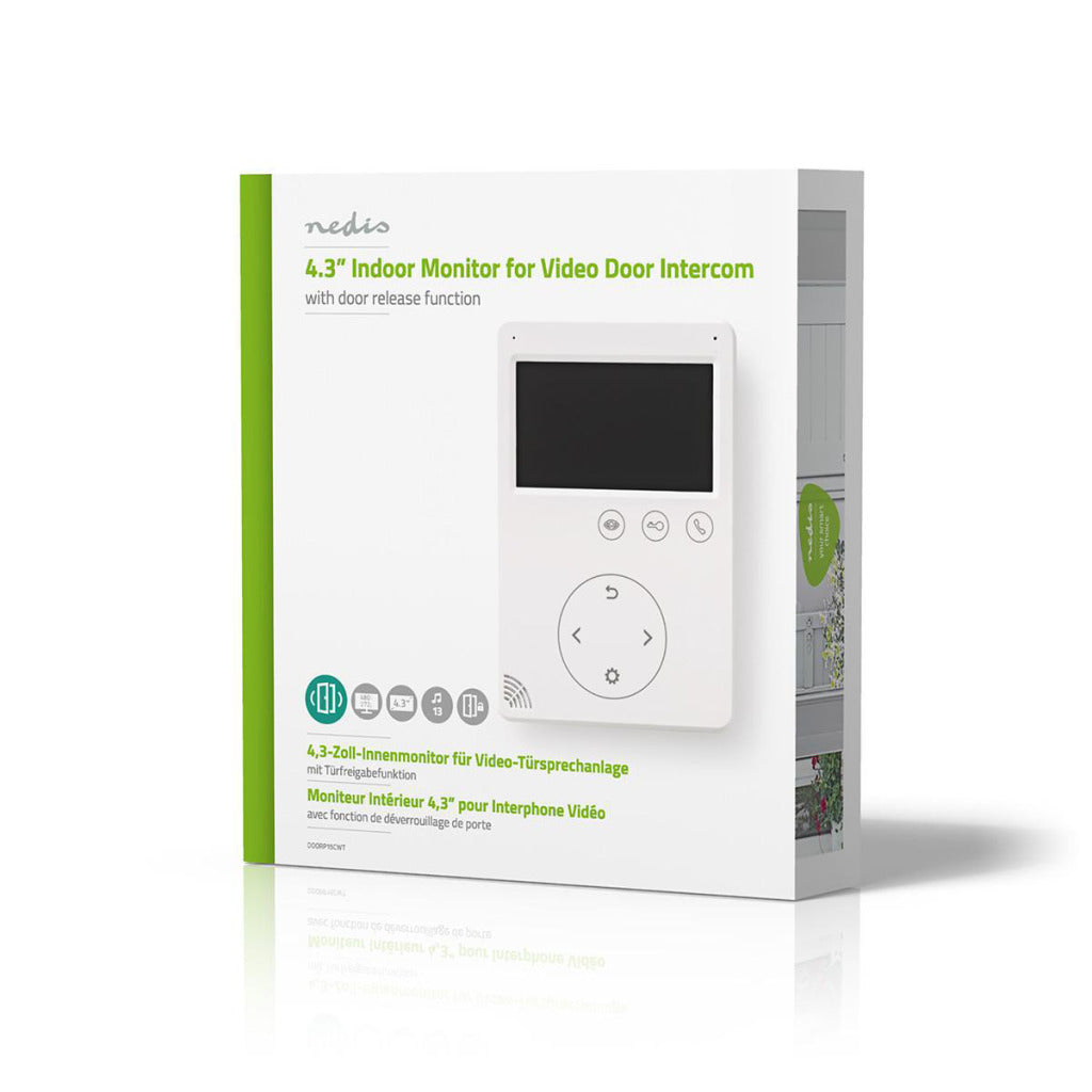 Nedis doorp15cwt door video monitor 4.3 unlock function white