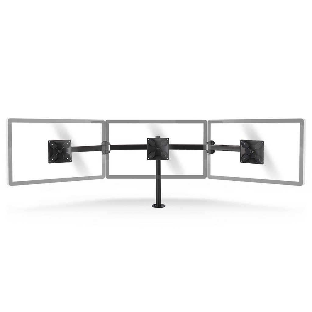 Nedis ergotmm100bk ergonomic monitor bracket three monitor arms turning and tiltable black