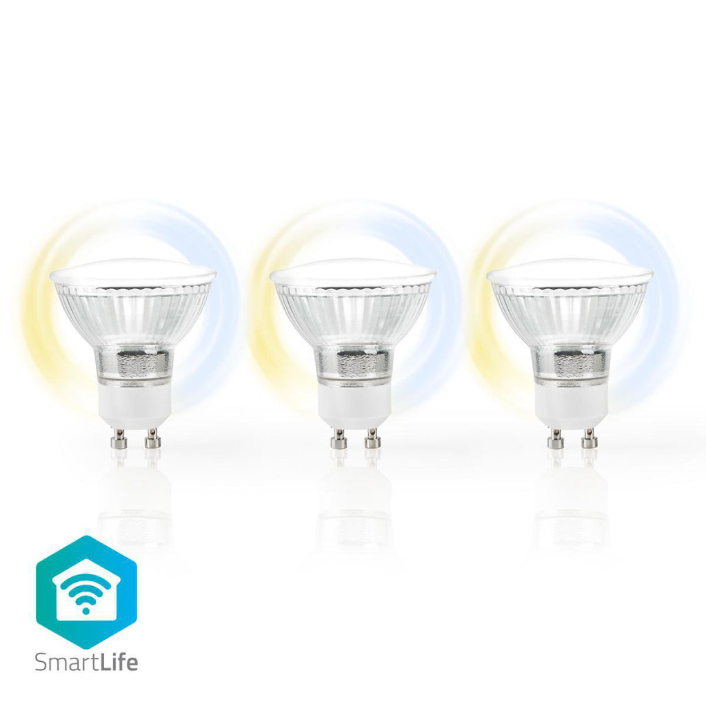 NEDIS WIFILW30CRGU10 WI-FI SMART LED-lampa varm till Cool White GU10 3-Pack