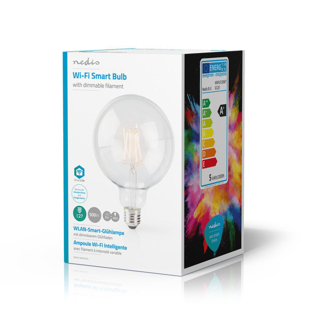 Nedis Wifilf10WTG125 Wi-Fi Smart LED filament lamp E27 125 mm 5 W 500 LM