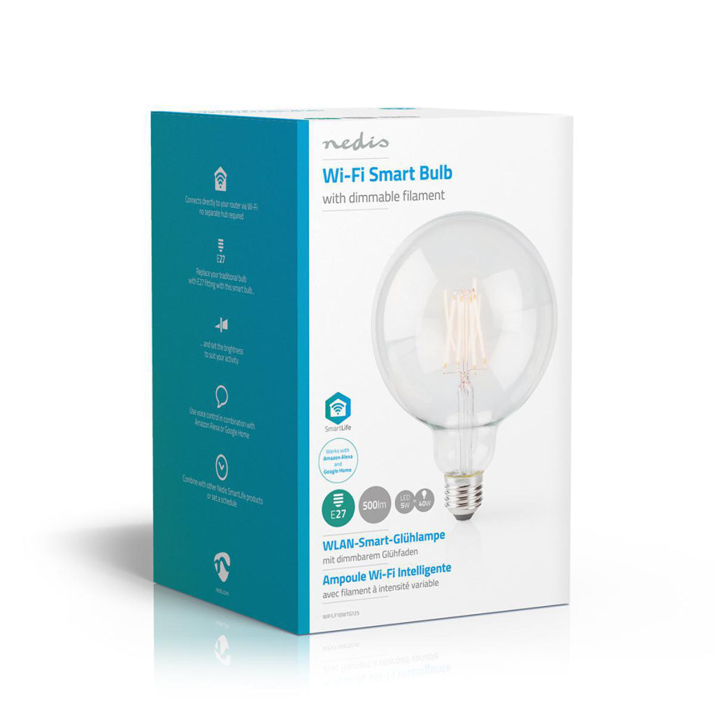Nedis Wifilf10WTG125 Wi-Fi Smart LED filament lamp E27 125 mm 5 W 500 LM