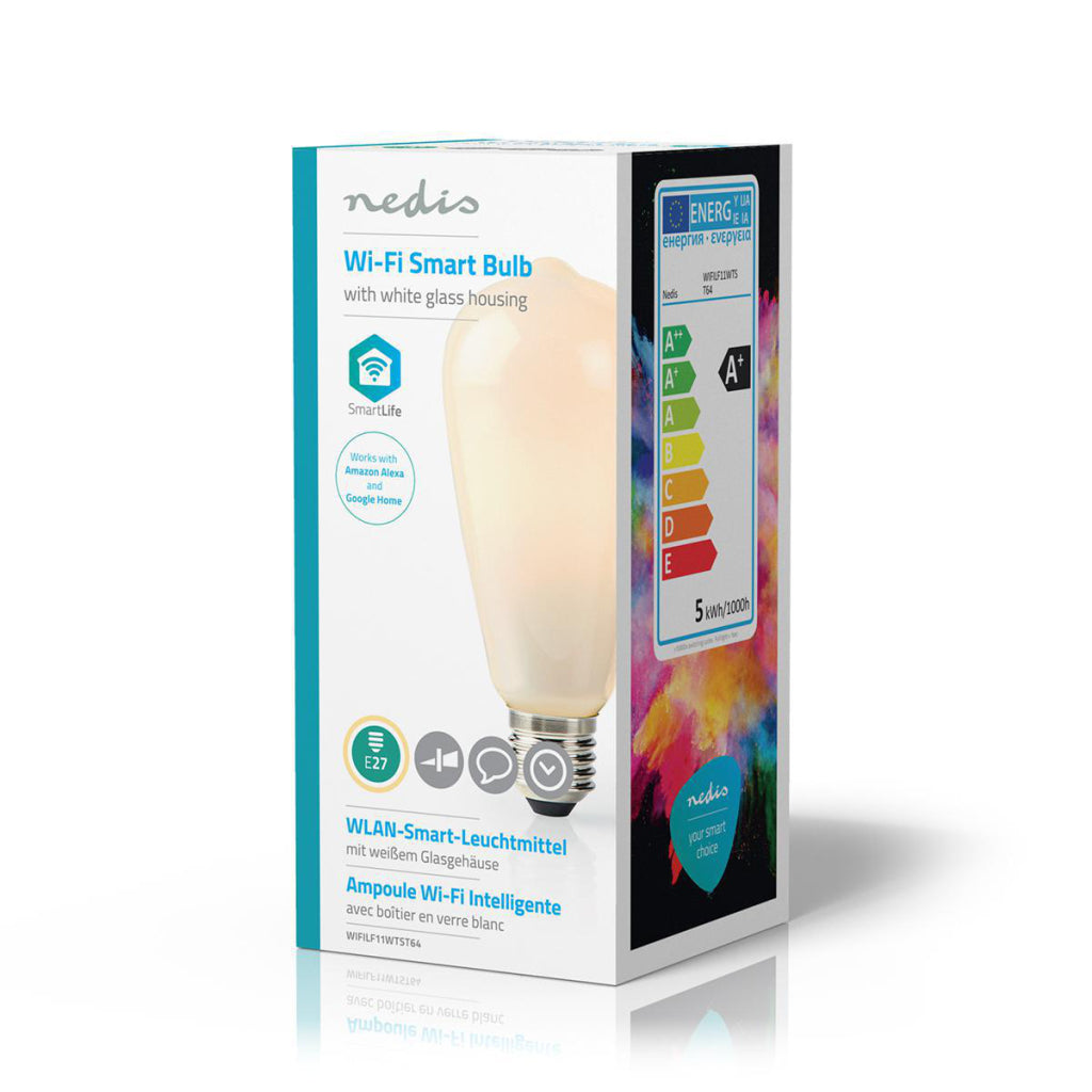 Nedis Wifilf11WTST64 Wi-Fi Smart LED lamp E27 ST64 5 W 500 Lm White