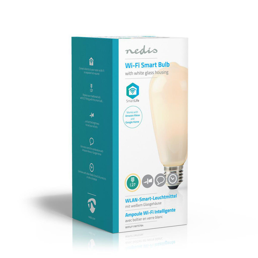 Nedis Wifilf11WTST64 Wi-Fi Smart LED lamp E27 ST64 5 W 500 Lm White