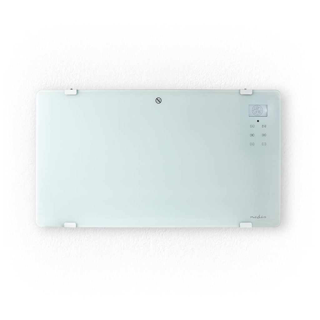 Nedis Wifihtpl20fwt smart convector stove with Wi-Fi Thermostat Glass front panel 2000 W white