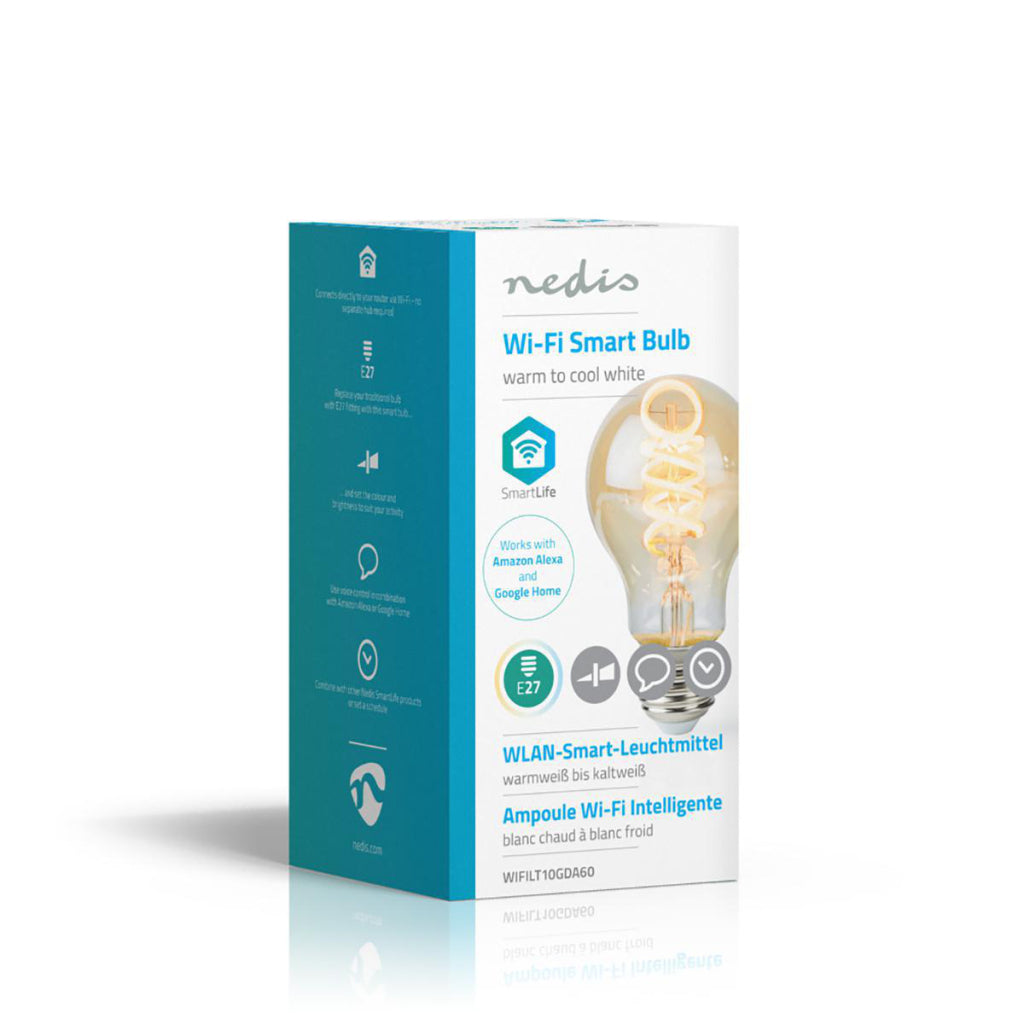 Nedis WiFilt10GDA60 Wi-Fi da caldo a fresco lampada di rimpatrio a LED bianco trasformato E27 A60 5,5 W 350 LM