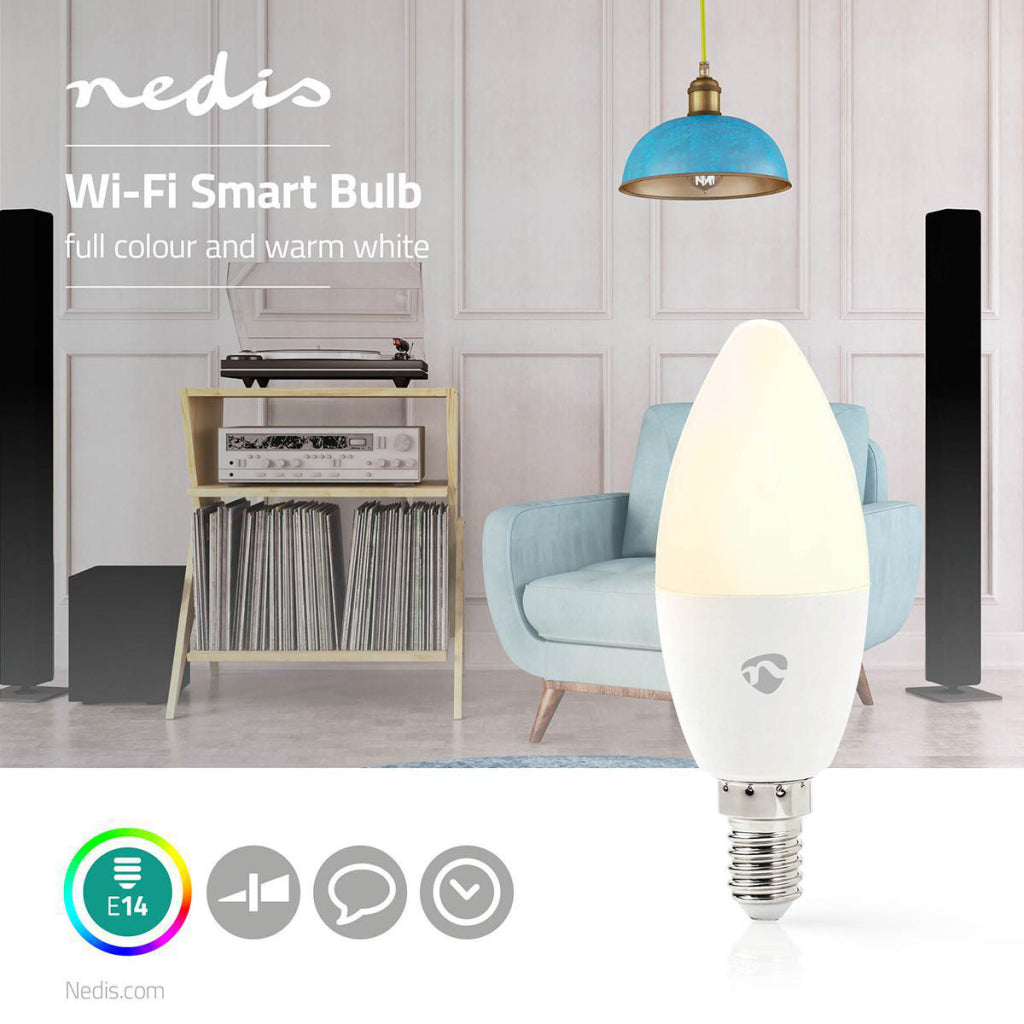 NEDIS WIFILC11WTE14 Wi-Fi Smart LED-lampa full färg och varmvit E14