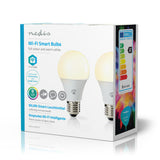 Nedis Wifilc21WTE27 Wi-Fi LED lamps Full-Color and Warm-White E27 2-Pack