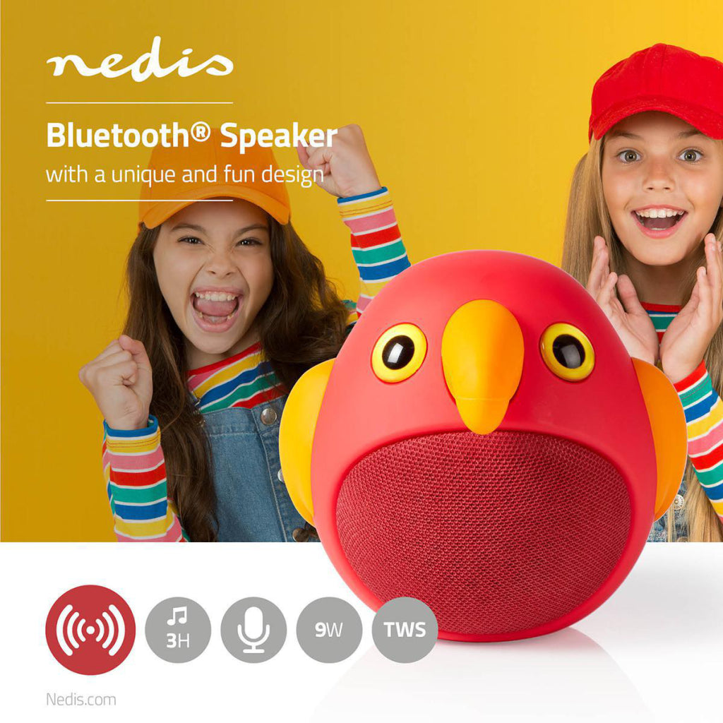 NEDIS SPBT4100RD Animaticks Bluetooth haut-parleur 3 heures Temps de jeu Hands - Calling Free Perry Parrot