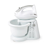 Nedis Kahm110cwt Hand Mixer 200 W 5-Speed ​​Turbo Function Rotating Bowl 2 Dough Hooks 2 Beaters Grey White