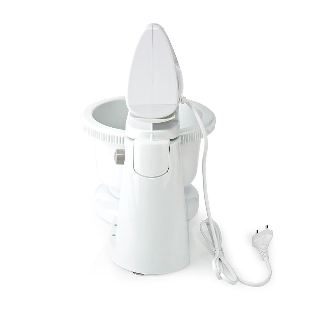 Nedis Kahm110cwt Hand Mixer 200 W 5-Speed ​​Turbo Function Rotating Bowl 2 Dough Hooks 2 Beaters Grey White