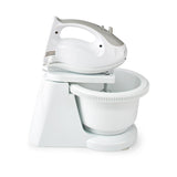 Nedis Kahm110cwt Hand Mixer 200 W 5-Speed ​​Turbo Function Rotating Bowl 2 Dough Hooks 2 Beaters Grey White