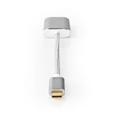 Nedis CCTB64680AAL02 USB adapter USB 3.2 Gen 1 USB Type-C trgovina; Trgovina s moškim HDMI; Priključek 0,20 m zaokrožena pletena najlonska srebrna okenska okna