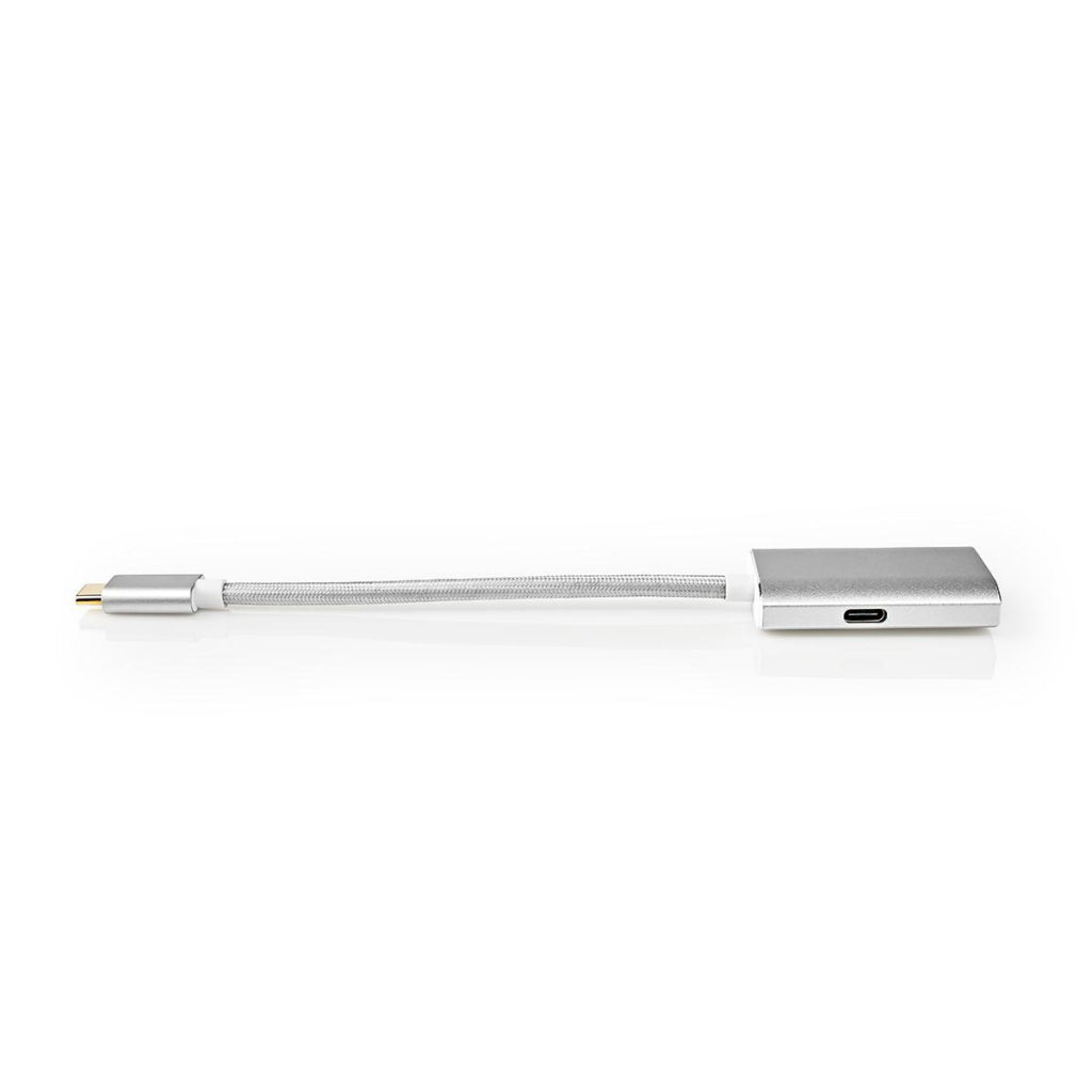 Nedis CCTB64680AAL02 USB adapter USB 3.2 Gen 1 USB Type-C trgovina; Trgovina s moškim HDMI; Priključek 0,20 m zaokrožena pletena najlonska srebrna okenska okna