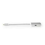 Nedis CCTB64680AAL02 USB adapter USB 3.2 Gen 1 USB Type-C trgovina; Trgovina s moškim HDMI; Priključek 0,20 m zaokrožena pletena najlonska srebrna okenska okna