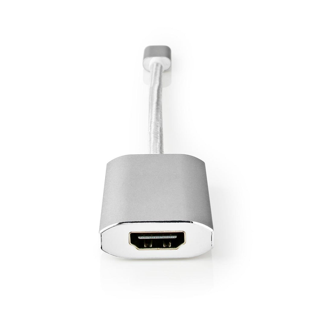 Nedis CCTB64680AAL02 USB adapter USB 3.2 Gen 1 USB Type-C trgovina; Trgovina s moškim HDMI; Priključek 0,20 m zaokrožena pletena najlonska srebrna okenska okna