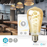 Nedis Wi-Fi LRT10ST64 SmartLife LED Filament Lamp Wi-Fi E27 360 lm 4.9 W Warm to Cool White 1800 - 6500 K Glass Android Trade; ios st64