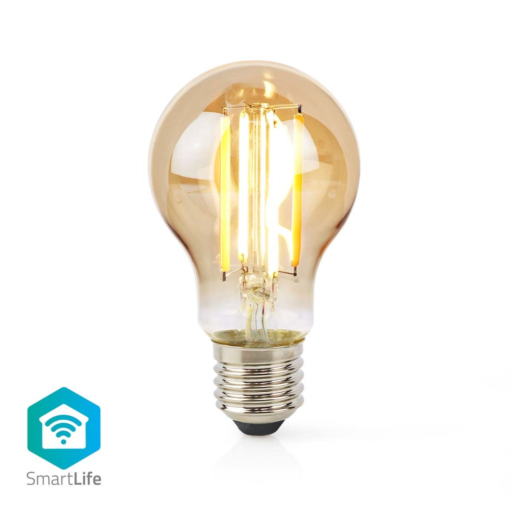 Nedis WiFiLRF10A60 SmartLife LED Filament Lamp Wi-Fi E27 806 lm 7 W Warm White Glass Android iOS Pear