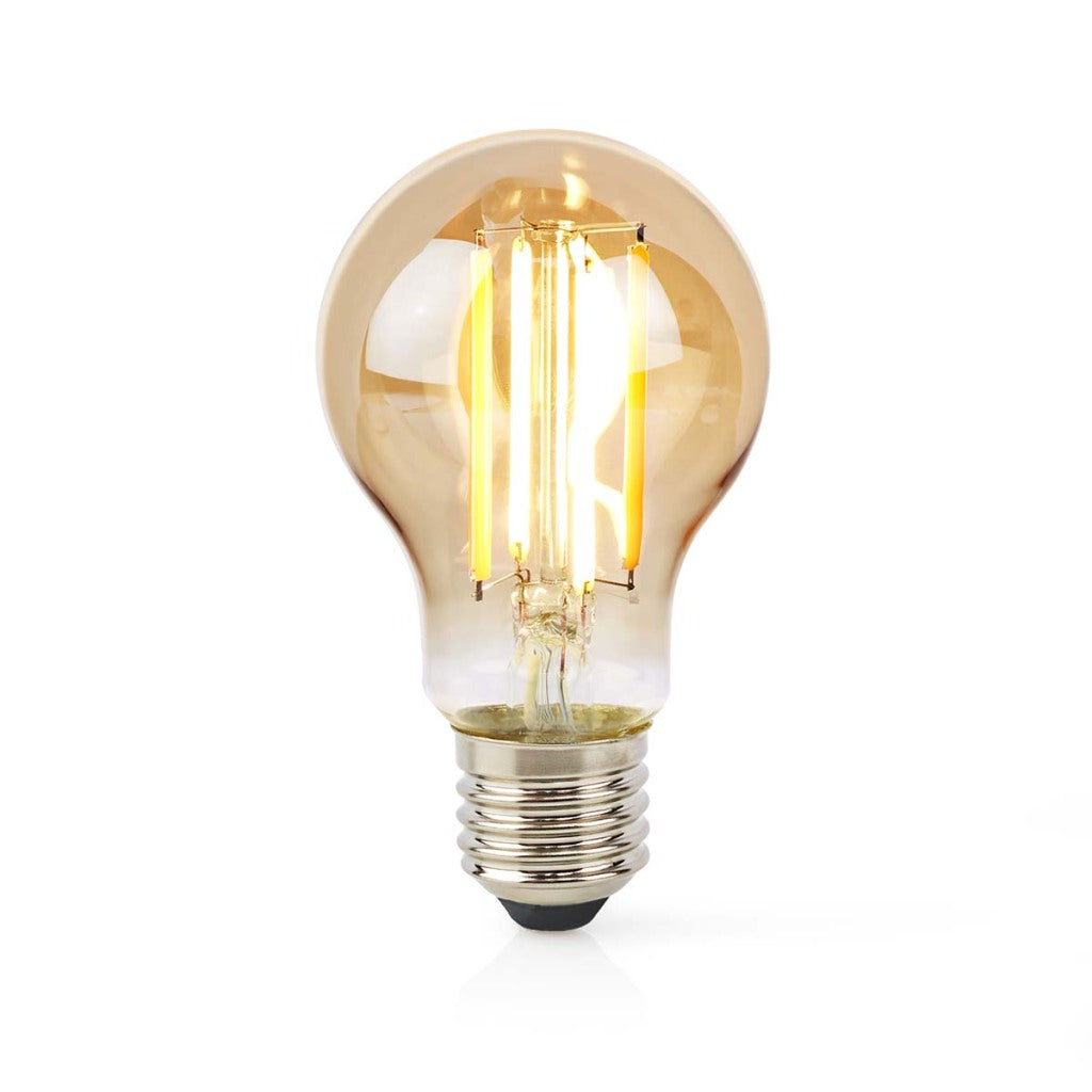 Nedis WiFiLRF10A60 SmartLife LED Filament Lamp Wi-Fi E27 806 lm 7 W Warm White Glass Android iOS Pear