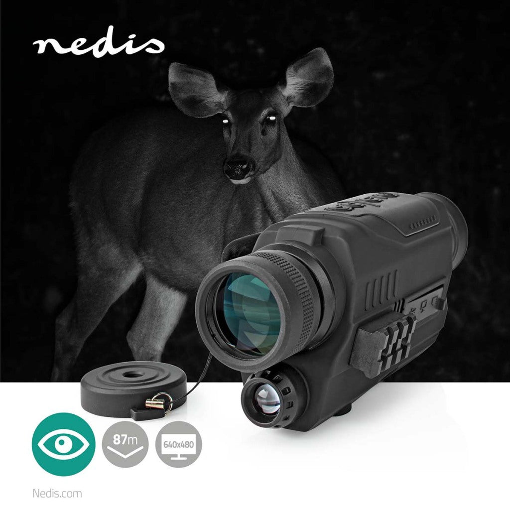 Nedis scbi9000bk monocular magnification: 5 x objective lens diameter: 32 mm field of view: 87 m night vision including travel bag