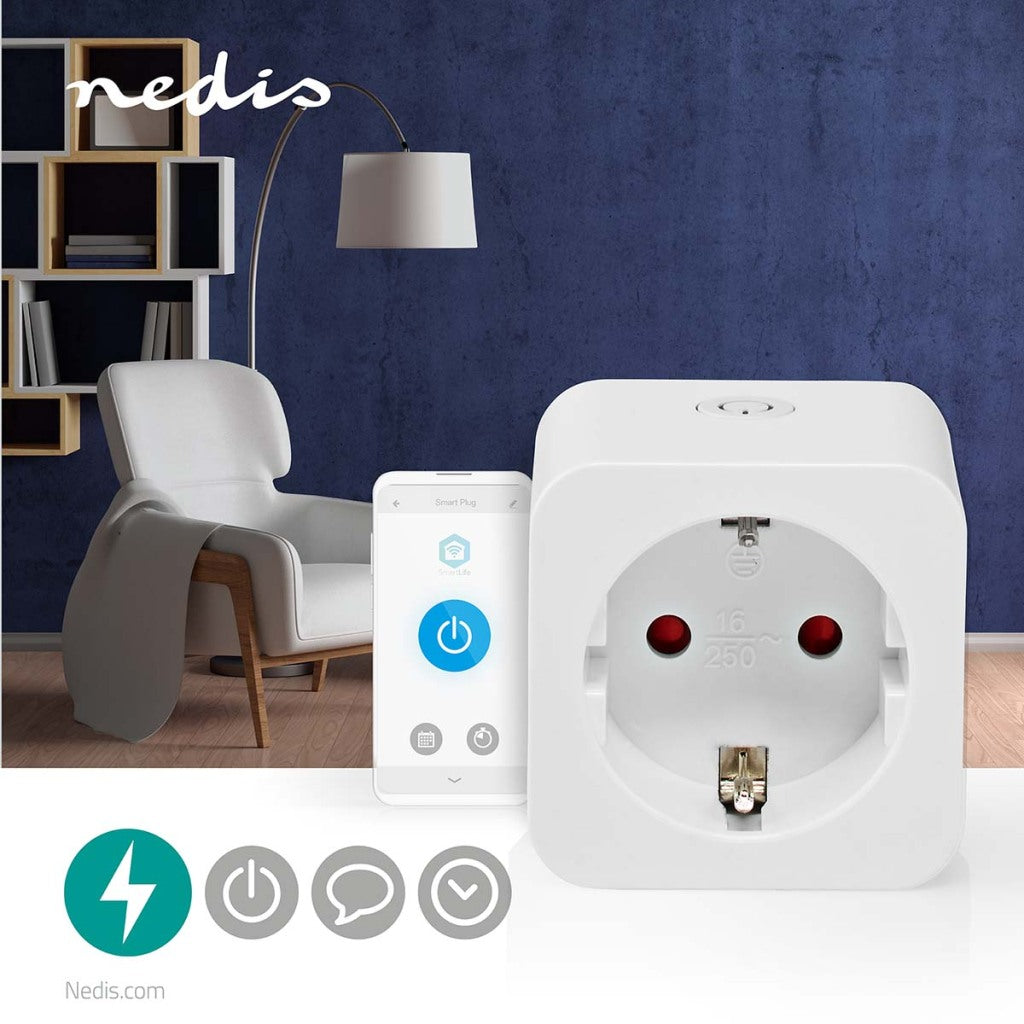 NEDIS WIFIP131FWT SmartLife Smart Plug Wi -fi 1 kusy 3680 W Typ F (Cee 7 3) -10 -45 ° C Android ios bílý