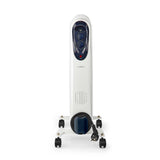 Nedis htoi30wt7 mobile oil radiator 600 900 1500 w 7 fins adjustable thermostat 3 heat settings tip-over prevention white