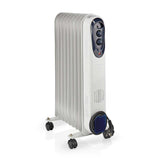 Nedis HTOI30WT9 Mobil Oil Radiator 800 1200 2000 W 9 FINS Justerbar termostat 3 Varmpositioner Omval Forebyggelse Hvid