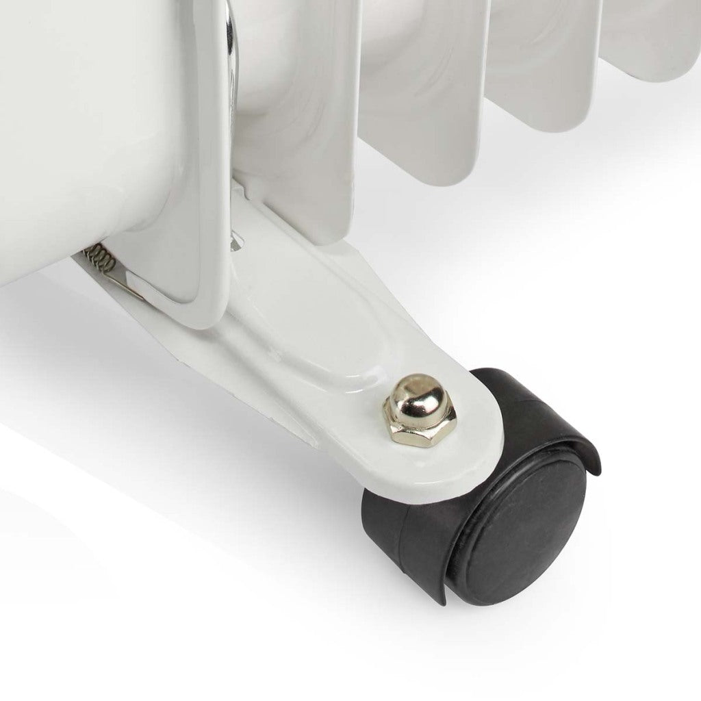 Nedis HTOI30WT9 Mobil Oil Radiator 800 1200 2000 W 9 FINS Justerbar termostat 3 Varmpositioner Omval Forebyggelse Hvid