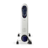 Nedis htoi30wt11 mobile oil radiator 1000 1500 2500 w 11 fins adjustable thermostat 3 heat settings tip-over prevention white