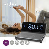 Nedis alarm clock with wireless charger