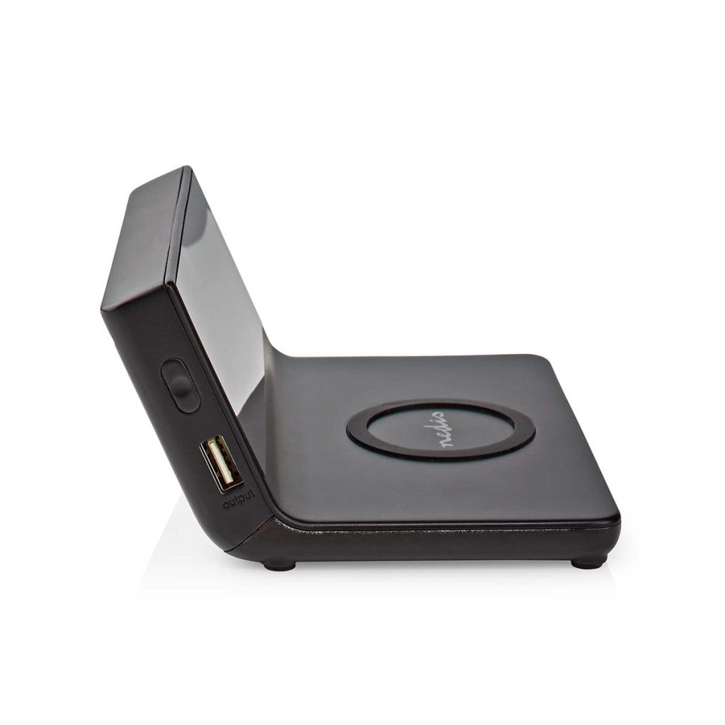 Nedis WCACQ20BK Alarm clock with wireless charger Qi Black
