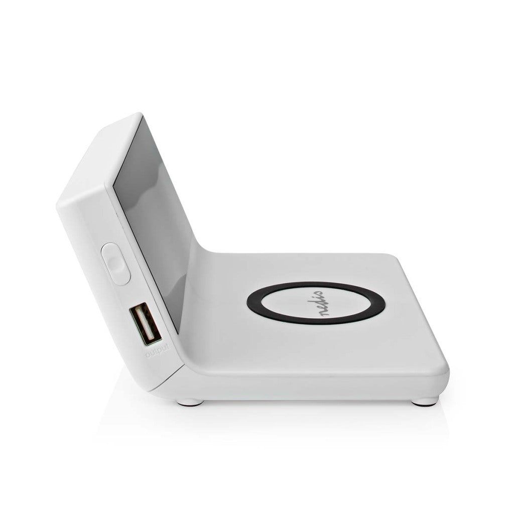 Nedis WCACQ20WT alarm clock with wireless charger Qi white