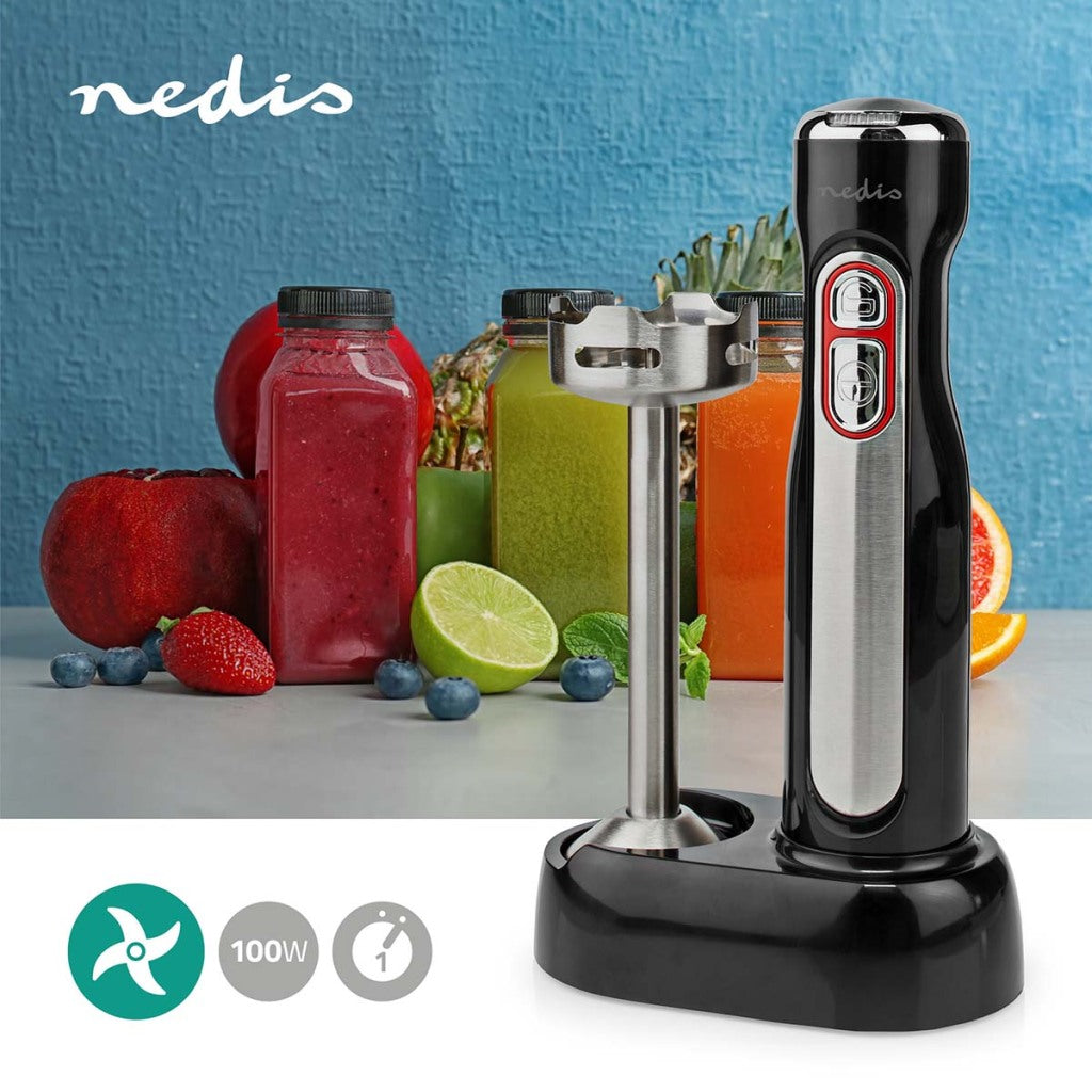 Nedis kahb600bk mixeur plongeant 100w argent noir