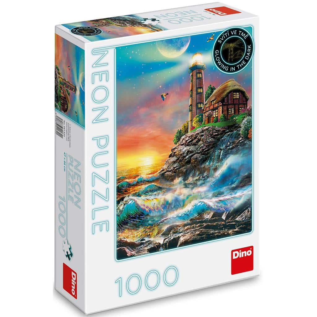 Dinotoys Dino Puzzle of Light Tower na hoře s neonovými kousky
