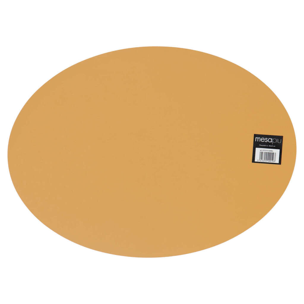 Mesapiu placemat leather look camel oval 45x33 cm