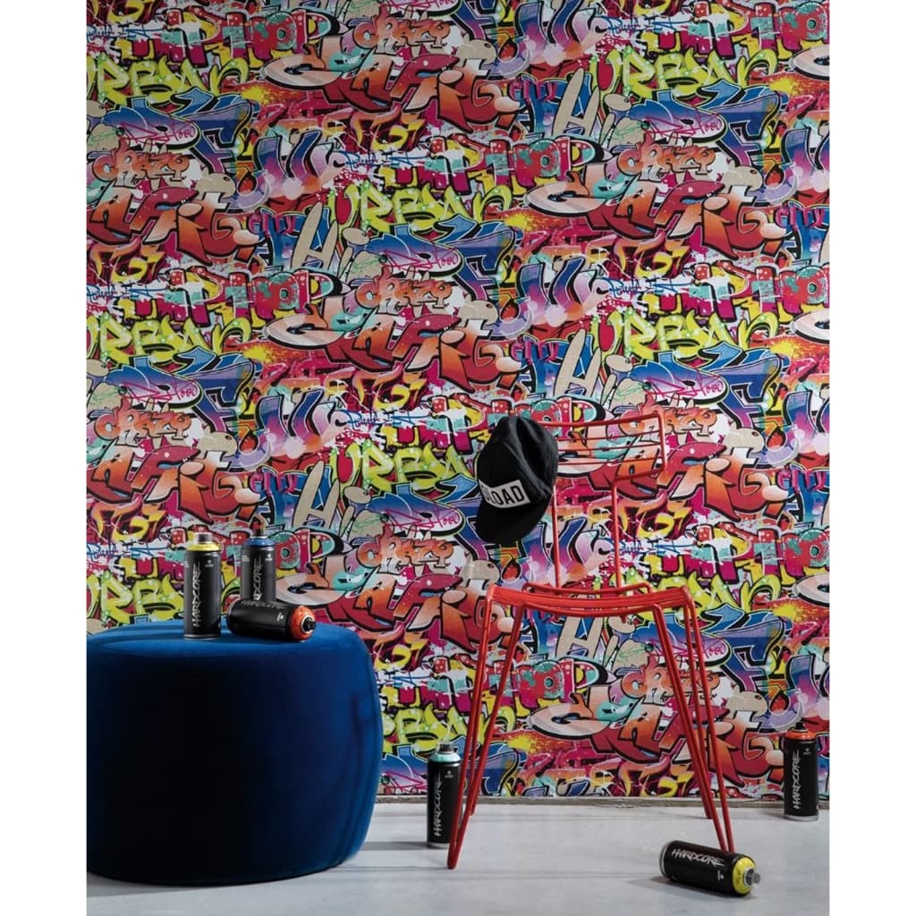 Noordwand Noordwand bakgrunnsbilde gode vibber graffiti rosa og oransje