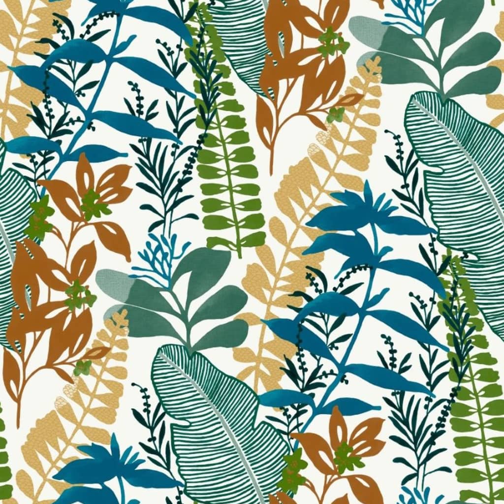 Noordwand Wallpaper gutt Vibes grouss Blieder blo a gréng
