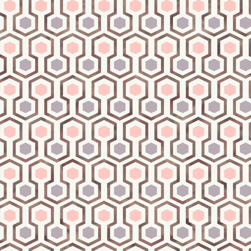 Severní stěna Noordwand tapeta Dobré vibrace hexagon vzorec růžový a fialový