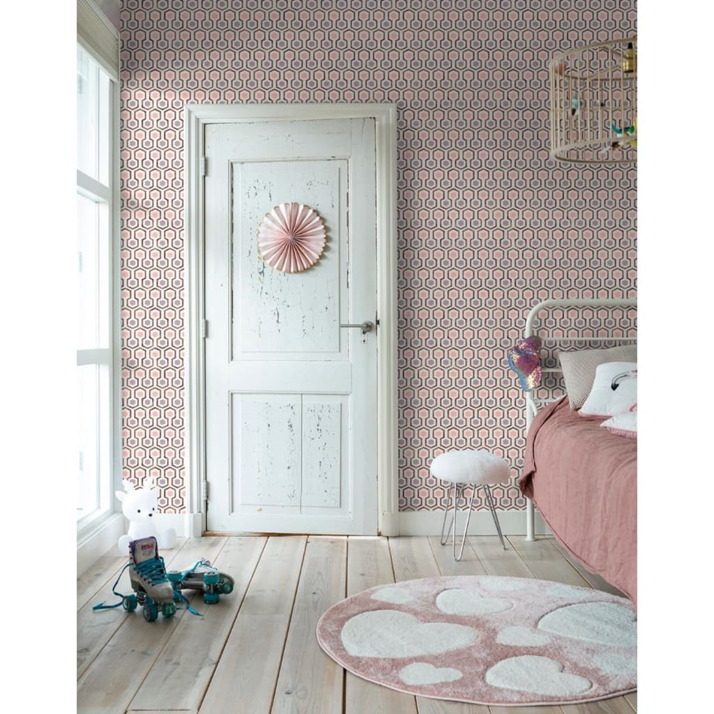 Noordwand Wallpaper gutt Vibes Hexagon Muster rosa a purpur
