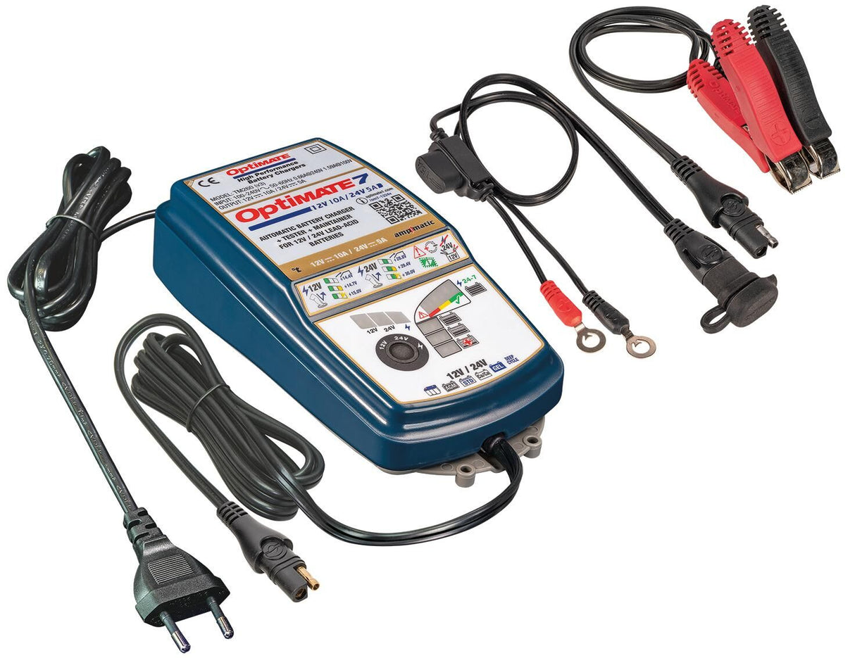 Tecmate acculader optimate 7 12 v-24 v optimate 7 charger 12v 24v